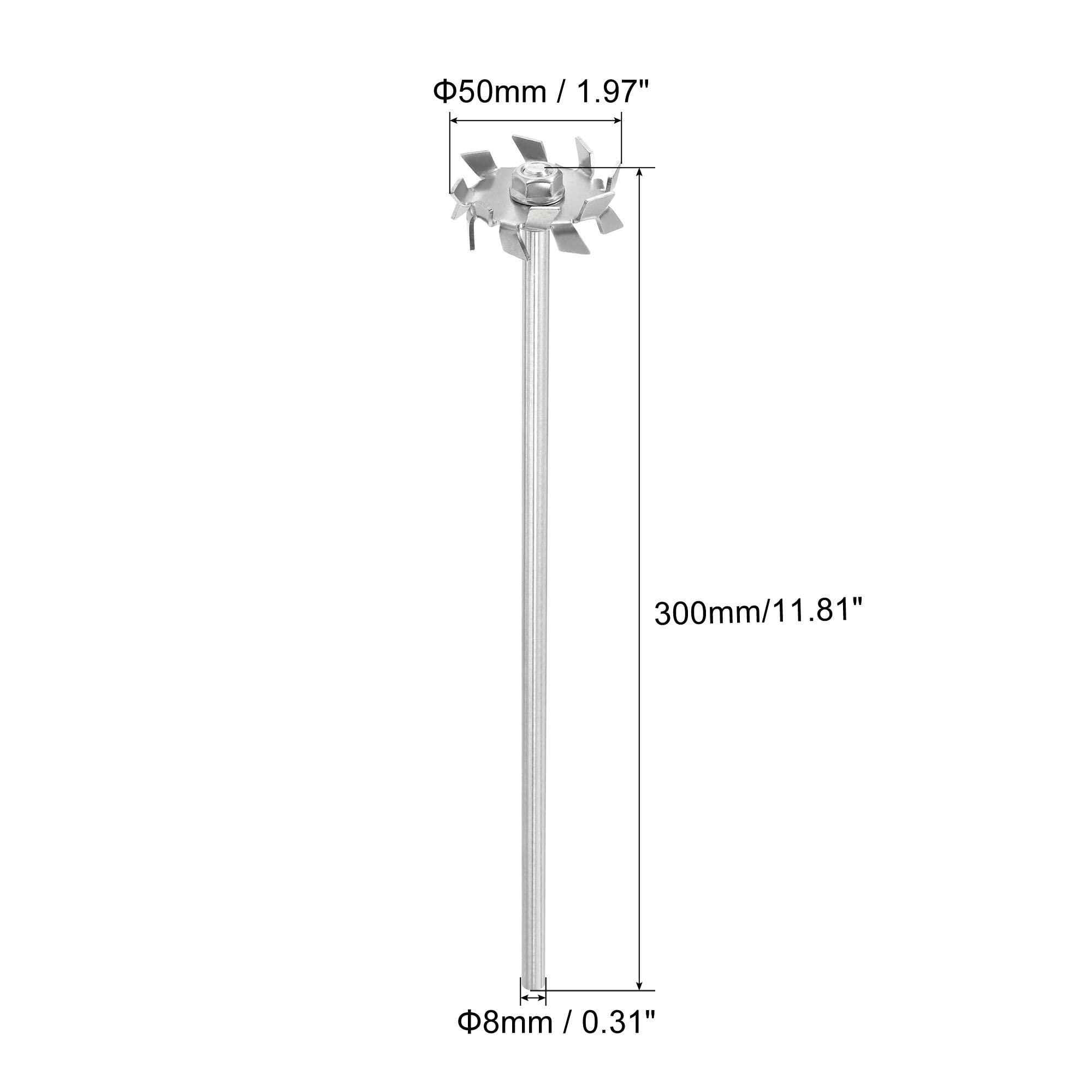 sourcing map 304 Inoxidable Acero Agitador Varilla 11.81" Longitud Dispersión Máquina Agitar Palos con 1.97" ID Dispersión Disco para Laboratorio, Industrial