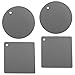 Coufce 4 Pack Silica Gel Trivet Mats, Heat Resistant Pot Holders Flexible Hot Pads, Easy to Wash Non-Slip Coasters for Kitchen/Table（Gray）
