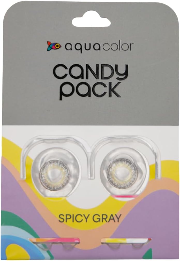 Aquacolor Spicy Grey Candy Pack Zero Power Colored Lenses (2 Lens/Box)