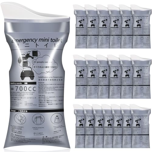 OUMEE Paquete de 28/23/20/12/8 bolsas de orina desechables, bolsas de orina de viaje unisex de 700 ml, bolsa de vómito para viajes, atascos, emergencias, bolsas de urinario portátiles para hombres y