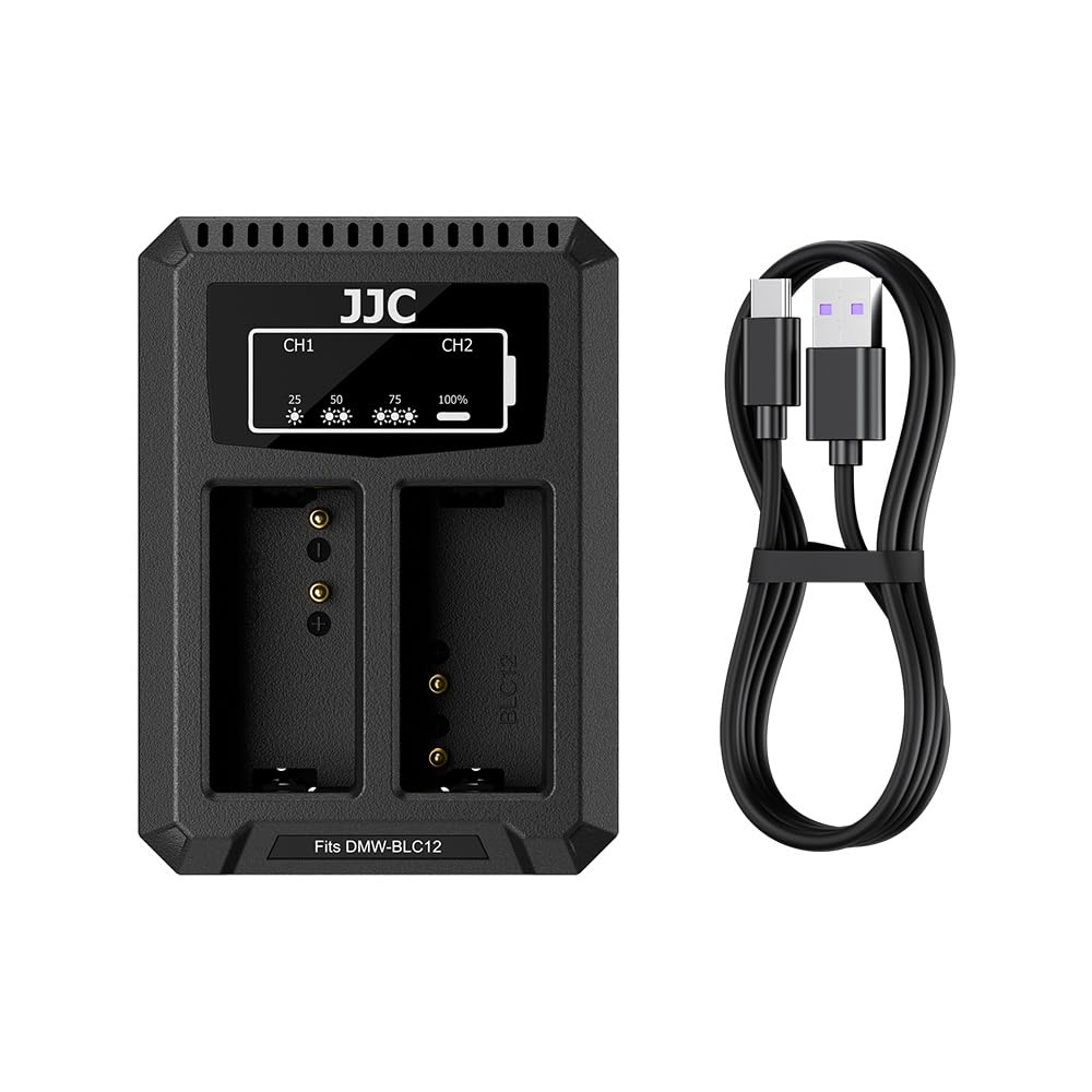 JJC DMW-BLC12 USB Battery Charger for Panasonic Lumix DMC-G5 G6 G7 G85 G95