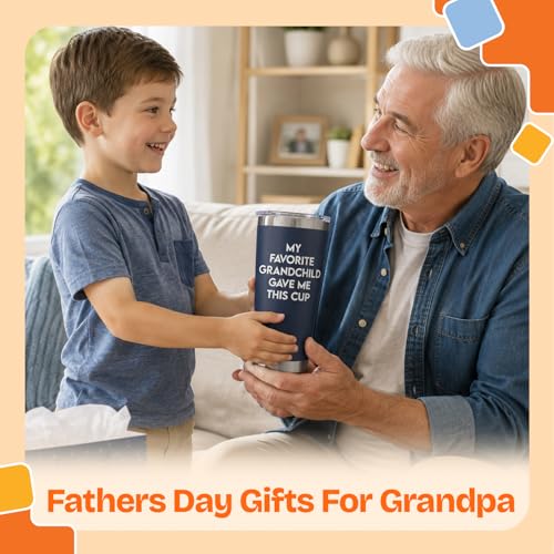 Image of NewEleven Fathers Day Gift For Grandpa From Granddaughter, Grandson - Birthday Present Ideas For Grandfather, New Grandfather, Promoted To Granddad, Grandchildren, Grandkids - 20 Oz Tumbler