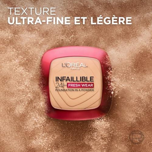 L'Oréal Paris - Fond de Teint Poudre Longue Tenue - Waterproof - Infaillible 24H Fresh Wear - Teinte : Sable (220) - 53 g