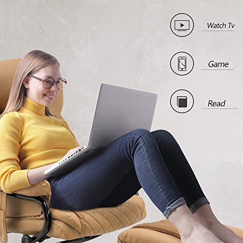 Mcombo Recliner With Ottoman, Reclining Chair With Massage, 360 Swivel Living Room Chair Faux Leather, 4901 (Cognac) #TOP5