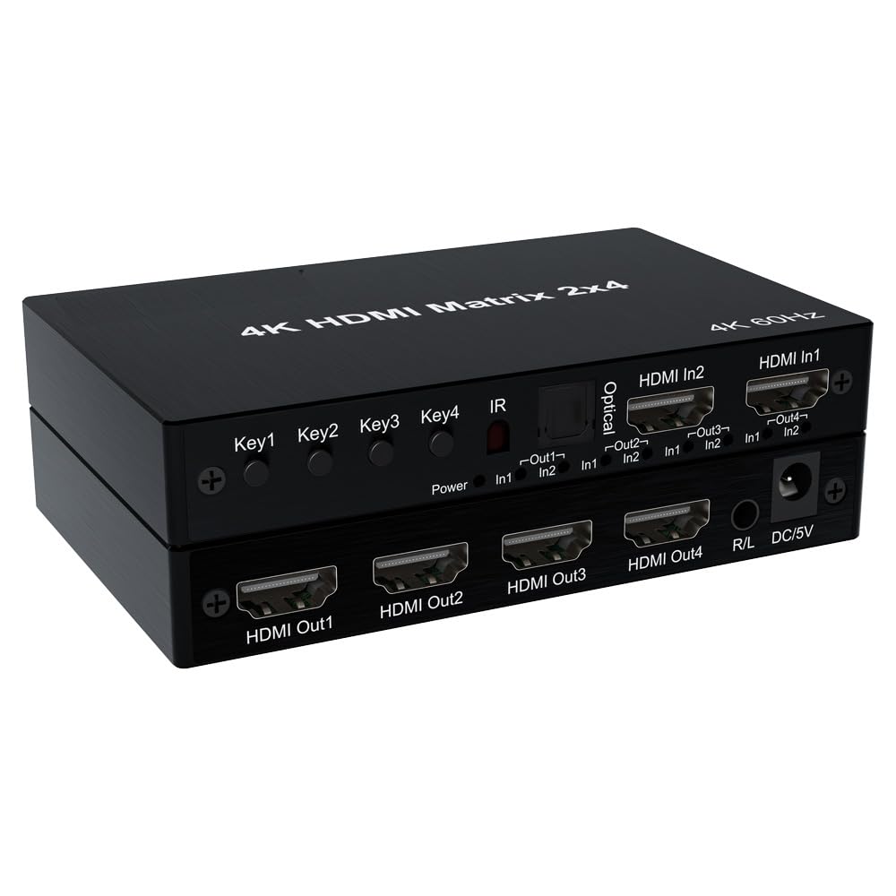 HDMI Splitter, Alluminio 4K Splitter HDMI 1 In 2 Out Supporta HDCP