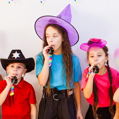 Sifflet aztèque tête de mort pour animer vos fêtes d'Halloween - 6