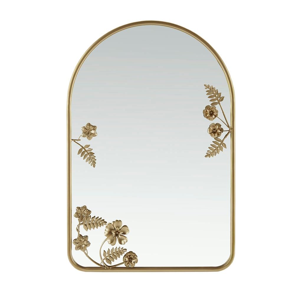 Amazon.com: HXUHUWS Arched Metal Floral Wall Mirror for