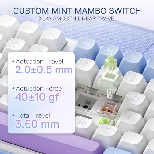 Image of Redragon K707 PRO 80% Wireless Gasket RGB Gaming Keyboard, 3-Modes 87 Keys TKL Mechanical Keyboard w /Hot-Swap Socket, PBT Round Keycaps & 5-Layer Noise Dampening, Custom Linear Switch