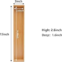 Vista 2 de Organizador de cajones de bambú, organizador de utensilios de cocina, bandeja de cubiertos, soporte para cubiertos, caja de almacenamiento de madera