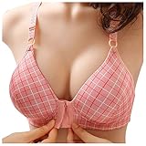 Genérico Sujetador Premama Encaje Sujetador Bralette Mujer Ropa Interior con Hebilla Frontal para Mujer, Estilo, sin Anillo de, Sujetador Ajustable con Sujetadores Sexy Tallas Grandes (Hot Pink, 42)