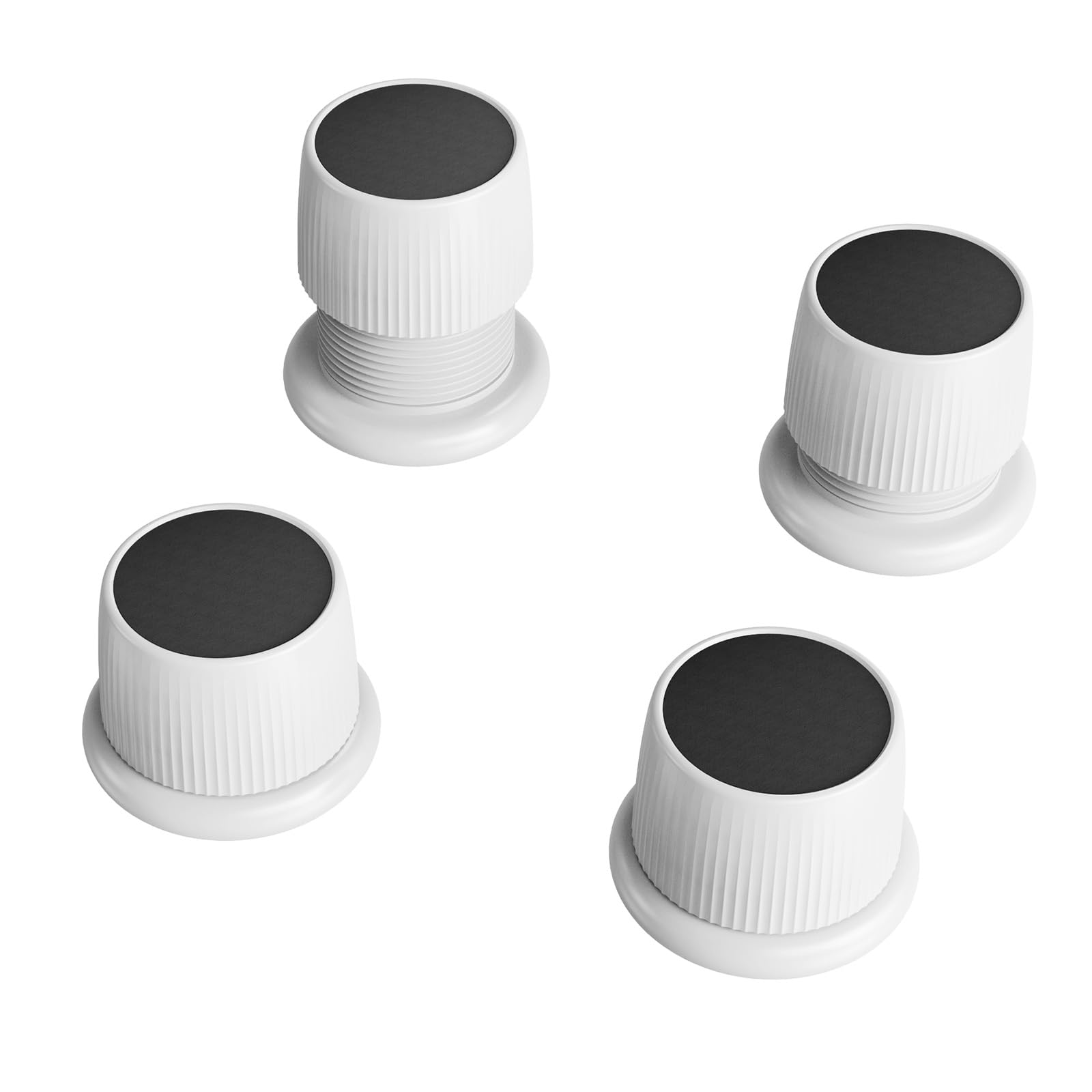 Blissfuhue Microwave Risers - Adjustable Height (1.6in-2.6in) Microwave Oven Feet, 4-Pack Non-Slip Microwave Cooling Stand for Small Appliances (Microwave, Air Fryer) & Furniture (Sofa, Table) White