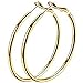 Hoops Earrings, Stunning 18k Gold Plated Fashion Jewelry Hoop Earrings for Women Sensitive Ears (40mm) 2''
