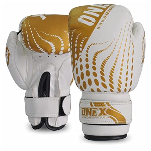 ONEX Boxhandschuhe für Kinder Boxing Gloves Training Sparring Kickboxen Sand Sack Junior/Kids Kickboxhandschuhe Kampfsport MMA und Boxen mit optimaler Schlagdämpfung 6oz (Gold)