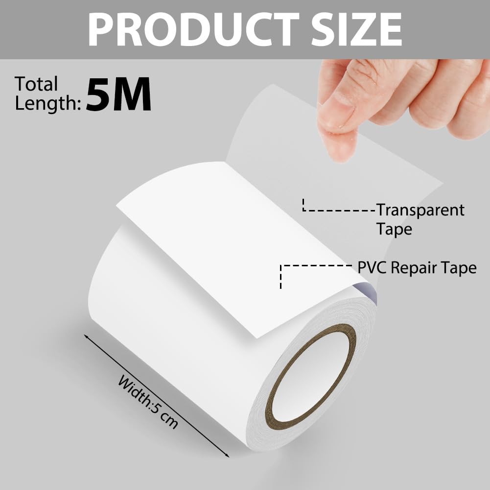 Taśma naprawcza PVC Plan 5M x 5CM Taśma naprawcza tkanek Samoprzylepna tkanina Taśma tekstylna Wodoodporna taśma naprawcza do namiotów Plany tkanek Markiza Tkanina żaglowa