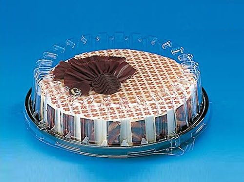 10 pcs Plastic Disposable Clear BOX Round Dome Black Base Cake Pie 31DX30+04E