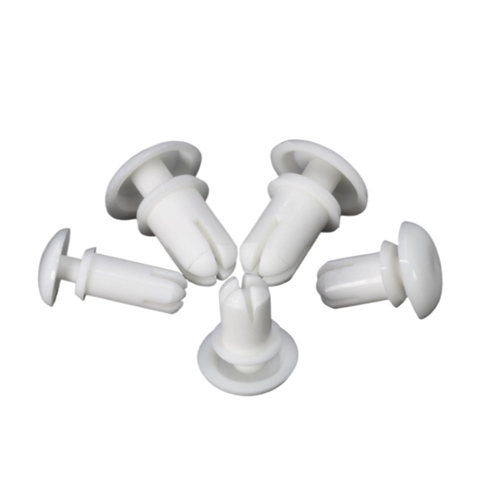 pernos de anclaje, 100 piezas de 2,1/2,7/3,1/3,6/4,1/5,1/6,1 mm, tuercas remache expansión nailon tipo R, clip hebilla plástico for placa base ordenador PCB(White,R2024)