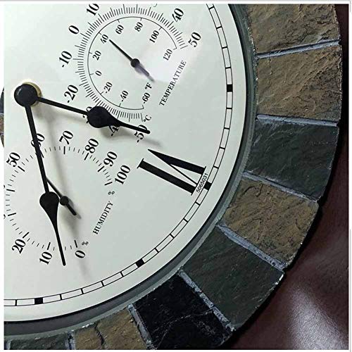 Horloge murale quartz rétro avec hygromètre de précision