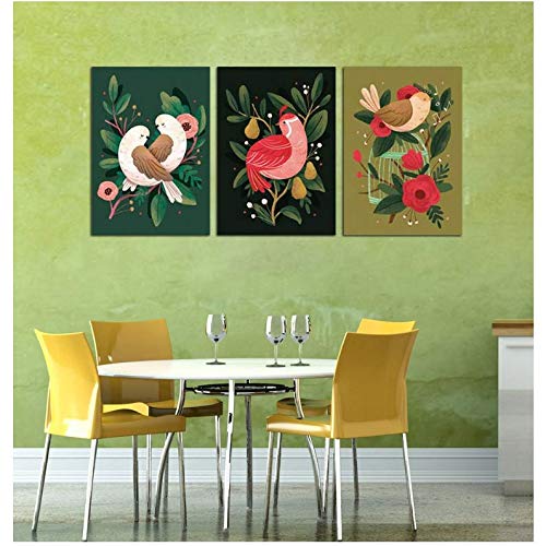 Toile peinture oiseau auspicieux style européen rétro de haute qualité pour art mural 50x70cm