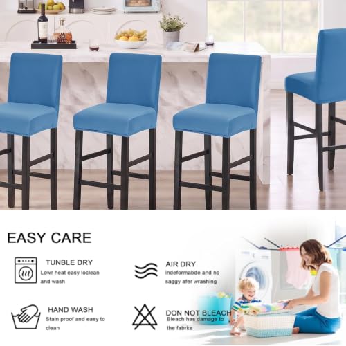Image of FUANGUI Bar Stool Covers Set of 2, Waterproof Stretch Bar Stool Seat Covers | Washable Removable Bar Chair Covers with Backs Slipcovers, Bar Chair Covers Square for Kitchen Dining Room Cafe