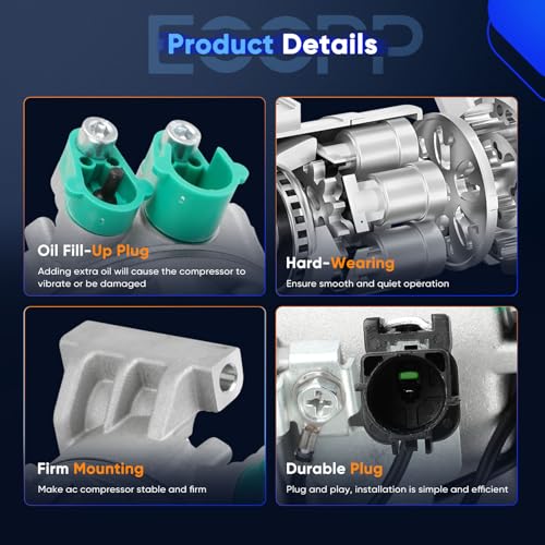 Image of ECCPP AC Compressor 2010-2011 for Kia Soul 1.6L Air Conditioning Compressor