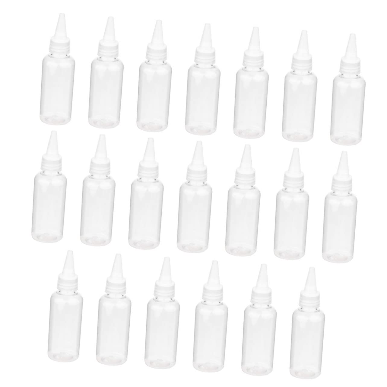 NOLITOY Set of 20pcs Pigment Bottles Plastic Empty Containers Drip Bottle Tips