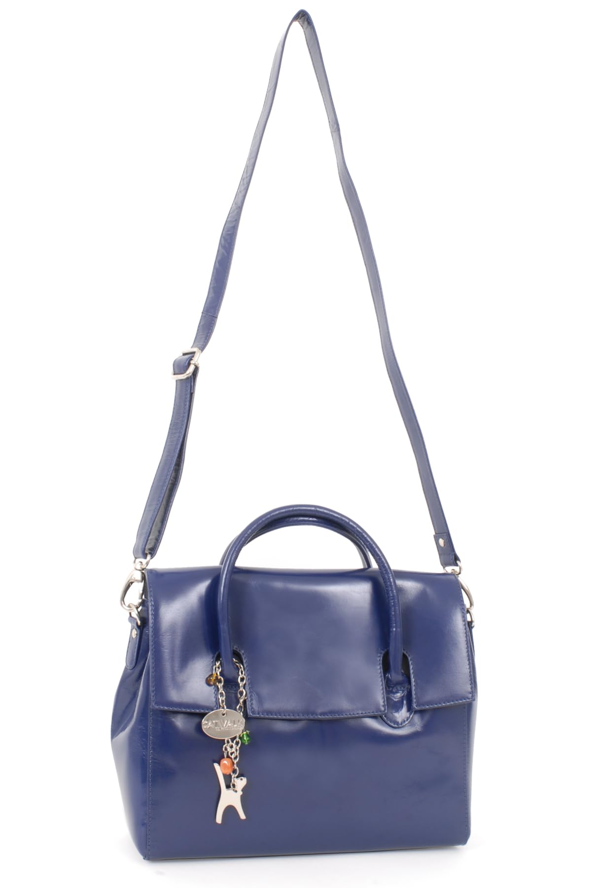 Catwalk Collection Handbags - Damen Leder Umhängetasche - Crossbody Bag Mittelgroß - Arbeitstasche mit Verstellbarer Schultergurt - Ella
