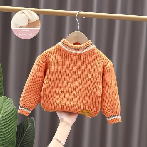 Toddler Crochet Knit Sweater Long Sleeve Pullover Sweater Ribbed Soft Fall Winter Plain Turtleneck Tops for Baby2