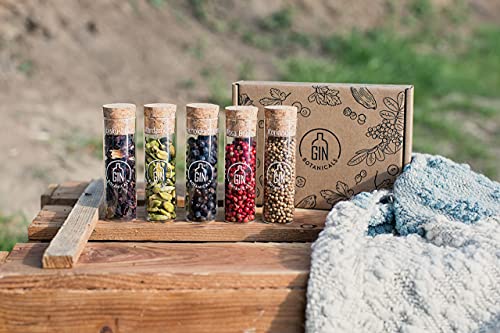 Foto von Gin Botanicals Basic Set | 5 hochwertige Gin Tonic Gewürze Box inkl. Rezeptbuch | Geschenkset für Männer und Frauen