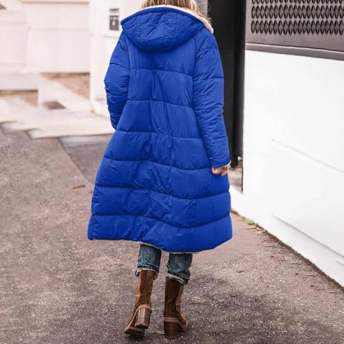 Womens Winter Coats Oversized Long Puffer Fleece Shearling Jacket Fashion Sherpa Lined Outerwear with Hood4