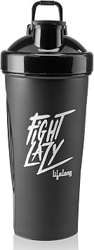 Lifelong Protein Shaker|100% Leakproof Stylish Protein Shaker Bottle|Sipper Bottle|Gym Bottle for Protein- 700ml LLSHB04, Black |Plastic