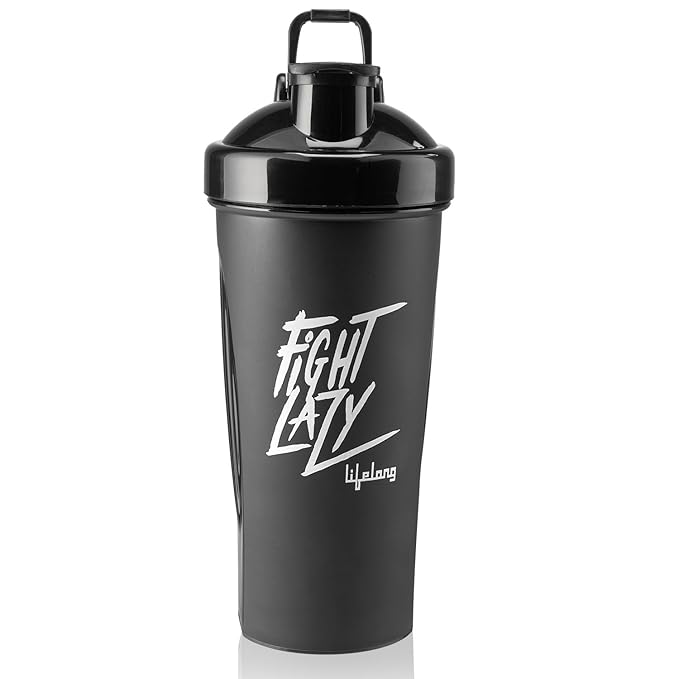 Lifelong Protein Shaker|100% Leakproof Stylish Protein Shaker Bottle|Sipper Bottle|Gym Bottle for Protein- 700ml (LLSHB04, Black) |Plastic