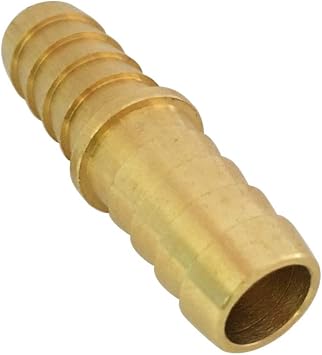 Barb Splicer Mender, 5/16 Inch to 5/16 Inch Hose Mender, Brass Barb Hose Fittings, 2pcs Brass Barb Union for Gas, Oil, Air, Water