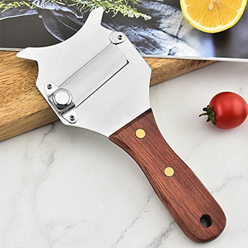 Foto von Trüffelhobel, Trüffelschneider, Gourmethobel, Edelstahlhobel für Trüffel oder Käse scharfer Schneider, Obstschäler Gemüse Haut Entferner Küche Peeling Tool, Scharfe Klinge mit Aufhängeloch Holzgriff