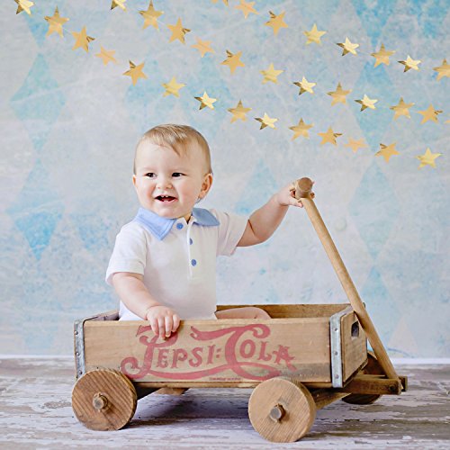 Whaline Reflective Star Paper Garland Gold Sparkling Star Bunting Banner For Christmas Deccoration Wedding Birthday Party Holiday Decorations, 52 Feet #TOP5
