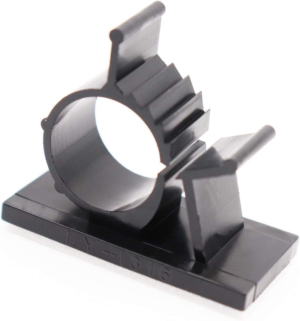 25 Pcs Black Cable Clips, Adhesive Backed Nylon Wire