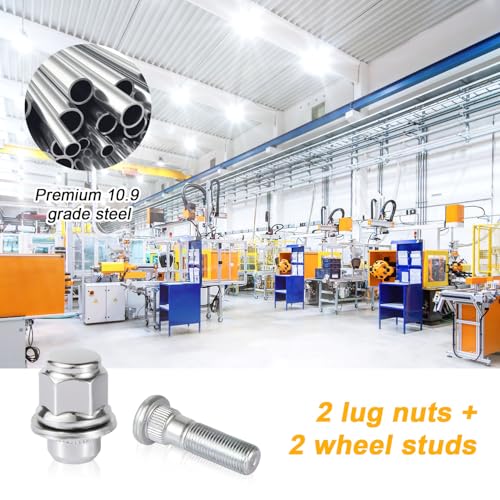 Image of PEUTIER 4pcs M12x1.25 Wheel Stud and Lug Nut Kit, Trailer Lug Nuts Compatible with Infiniti EX35 G37 Q70 Q50 QX50 Nissan Pathfinder Frontier Altima Sentra Armada Murano Maxima 350Z 370Z, Silver