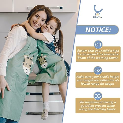 Xihatoy Learning Tower For Kids Kitchen Helper Step Stool For Toddlers Child Kitchen Stool Helper Folded Step-Up Standing Tower (Natural) #TOP4