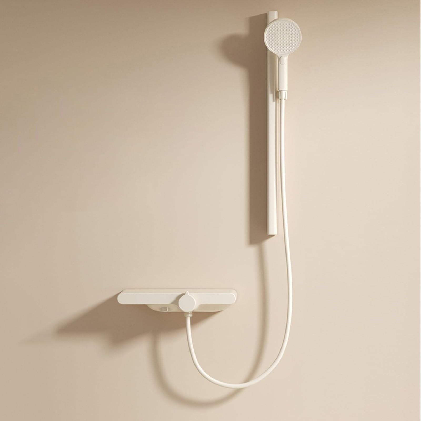Robinet de bain mural blanc avec pomme de douche design LWX - 8