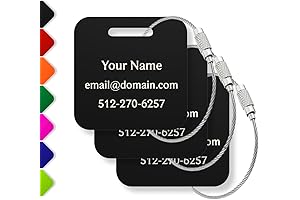 Personalized Monogram Luggage Tags (Pack of 3 or 6) - Enhanced Travel...