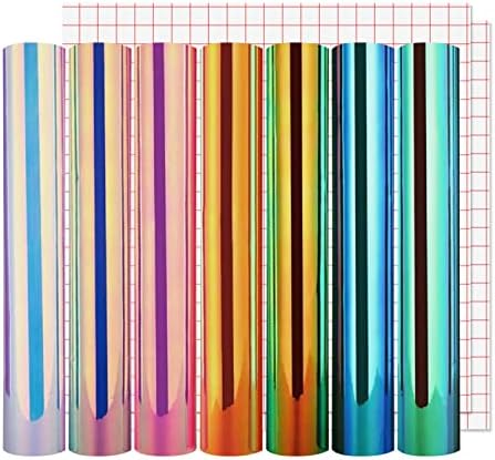Lya Vinyl 9 Pack Holographic Vinyl for Cricut - 12" x 12" Permanent Self Adhesive Holographic Vinyl Sheets for Decor Sticker, Party Decoration, Car Decal