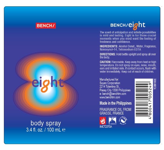 Amazon.com : Bench Eight Body Spray 100ml (Pack of 3) : Beauty