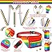Sweetude Gay Pride Rainbow Fanny Pack Accessories Outfit Beverage Beer Belt Costume Set with Drink Holder Sunglasses Striped Sweatband Women Men