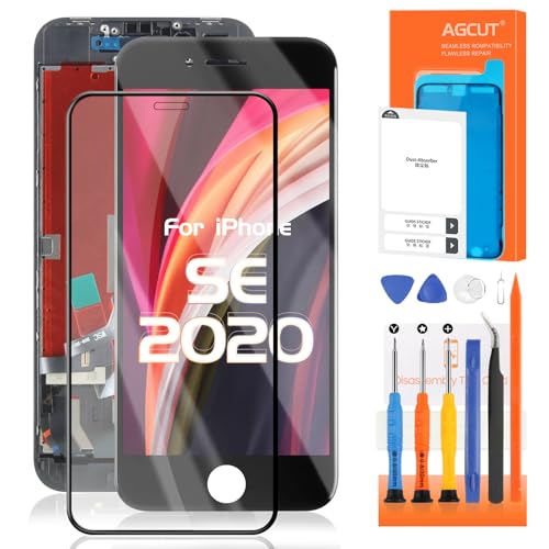 AGCUT Écran de Rechange pour iPhone 8 / SE 2020 LCD Display pour iPhone SE 2ème A2275 A2296 4,7 Pouces LCD Affichage 3D Tactile Digitalizer Touchscreen...