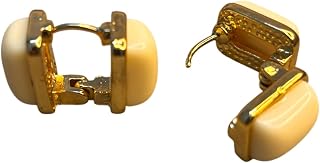Minimalist Gold Plated Stud Earrings for Women | Small Black & Ivory Studs | Elegant Casual & Office Wear Jewelry | Lightw... Price In India