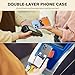 Card Holder for Back of Phone, Stick on Wallet, Silicone Back Card Holder, Double Pocket Credit Card Holder, Compatible iPhone Android and All Smartphones (3PCS)