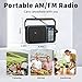 AM FM Radio with Best Reception,Bluetooth Portable AM FM Transistor,Battery Operated Radio or AC Power,Large Dial,Headphone Jack, Gifts for Seniors Elderly