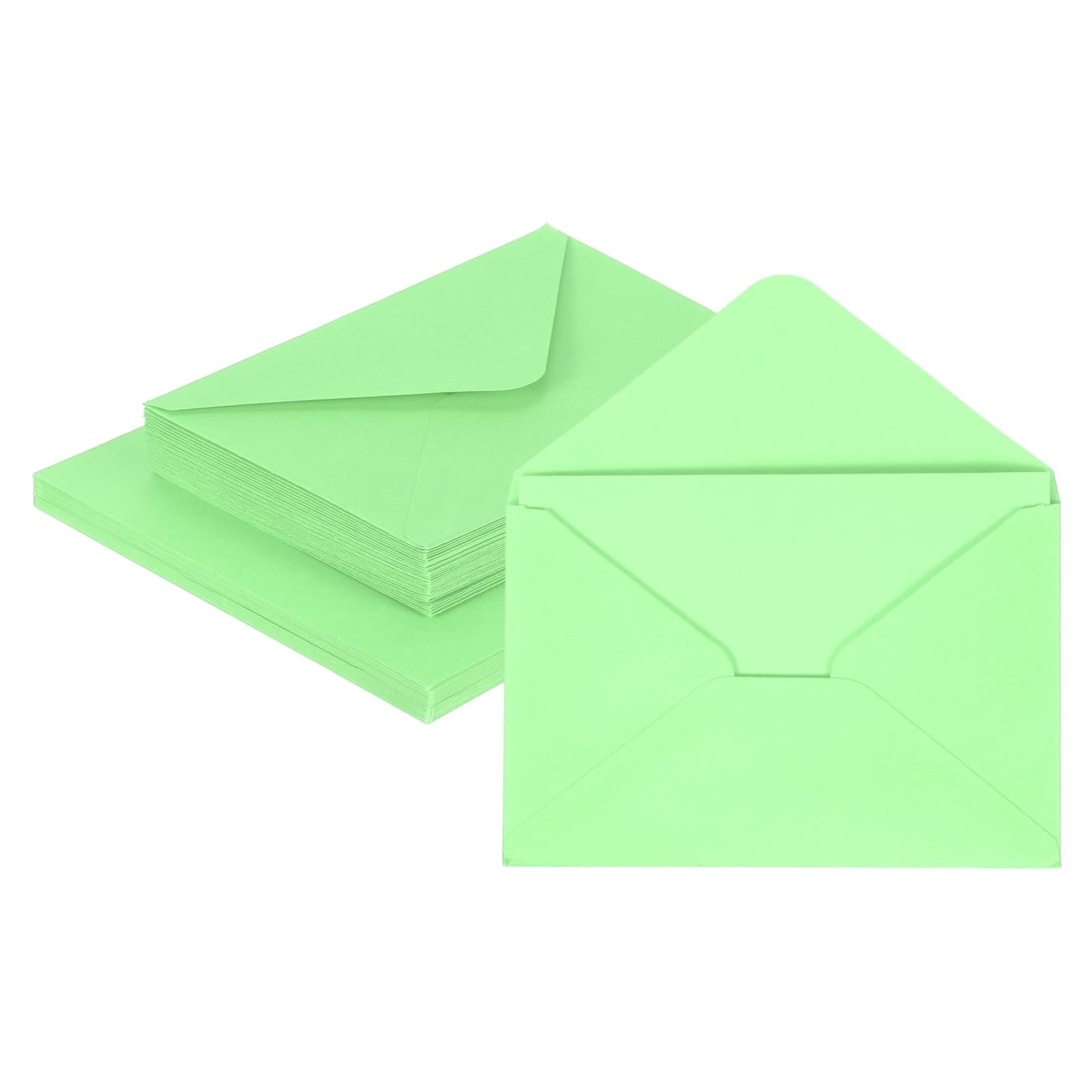 sourcing map 25 Pack 5.9x7.9 Blank Cardstock Paper with Envelope, Light Green Card Stock Bulk Thick Folded Heavy Cardstock Paper for Printer DIY Cards Greeting Gift Wedding Postcards