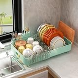 ADBIU Large Dish Drying Rack with Drainboard Set（12.8" - 20"） Expandable Compact Dish Drainer, 1 P