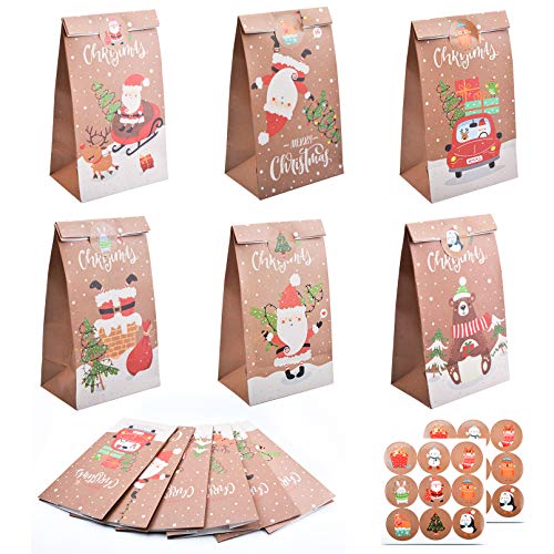 Christmas Paper Gift Bag, 12 Pack