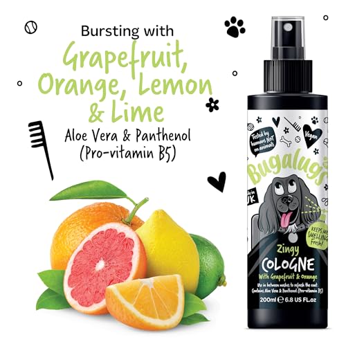 Cologne für Hunde – 200 ml – Grapefruit und Orange – Duftspray mit Zitrusfrucht, erfrischend und Deodorant für sauberes Haar, natürliche Formel für den täglichen Gebrauch und empfindliche Haut